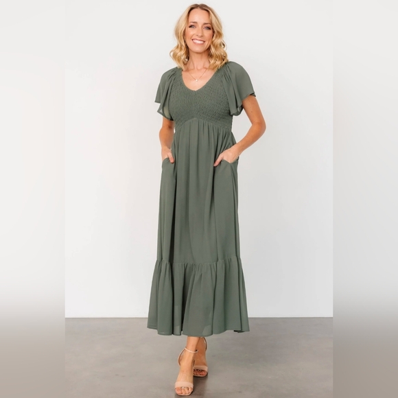 Baltic Born Monica Smocked Dress - Sage - 3X - Picture 3 of 8